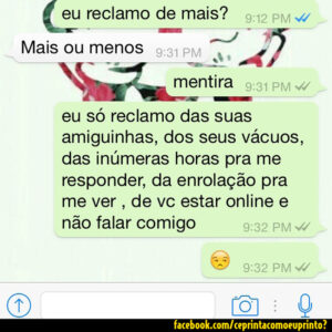 Reclamando pelo whats