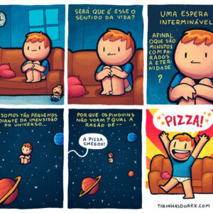Pensando no sentido da vida no sofá de casa