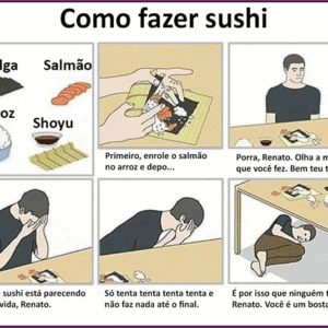 Aprendendo a fazer sushi em passos simples