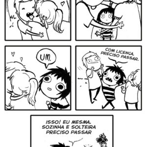 Um casal meloso e uma mulher solteira na rua