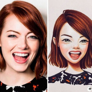 A artista russa que transforma celebridades em lindos desenhos