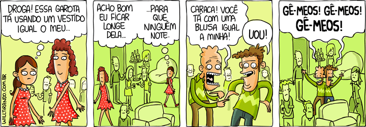 homens e mulheres com roupas iguais