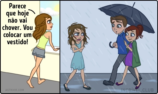 roupa errada para o clima