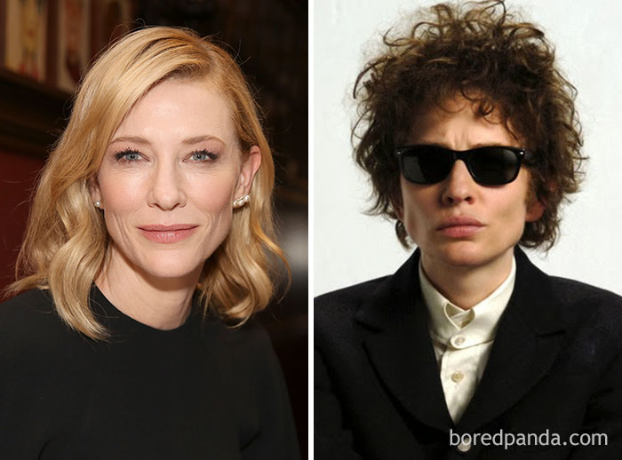 Cate Blanchett, como Bob Dylan, em Não estou lá