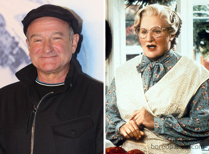 Robin Williams, como Senhora Doutfire, em Uma Babá Quase Perfeita