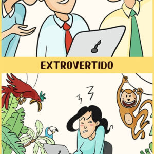 A diferença entre introvertidos e extrovertidos em ilustrações