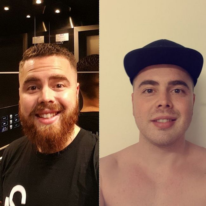 A barba muda o visual de um homem