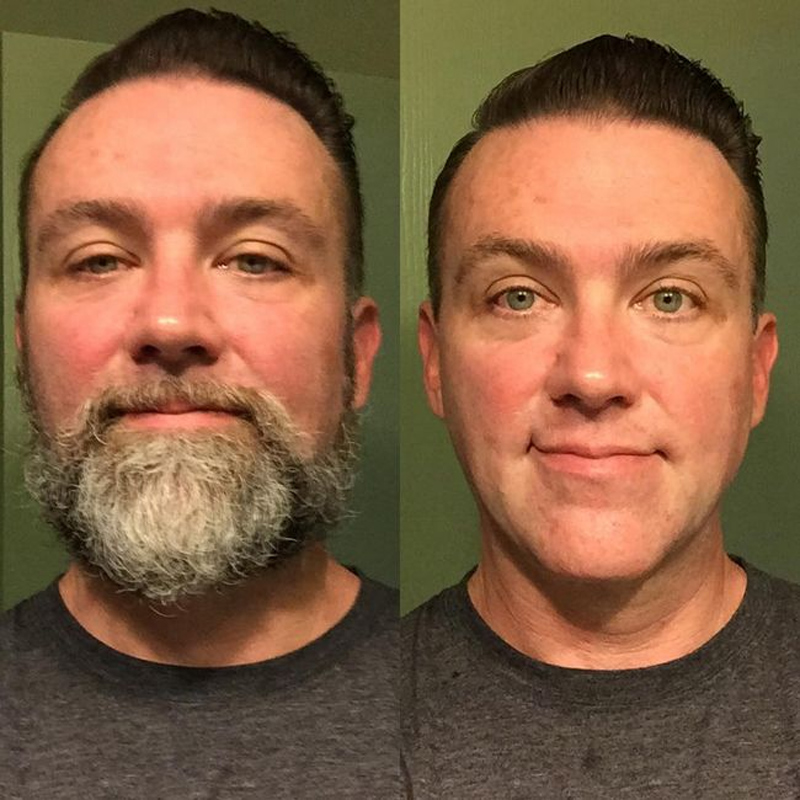 A barba muda o visual de um homem