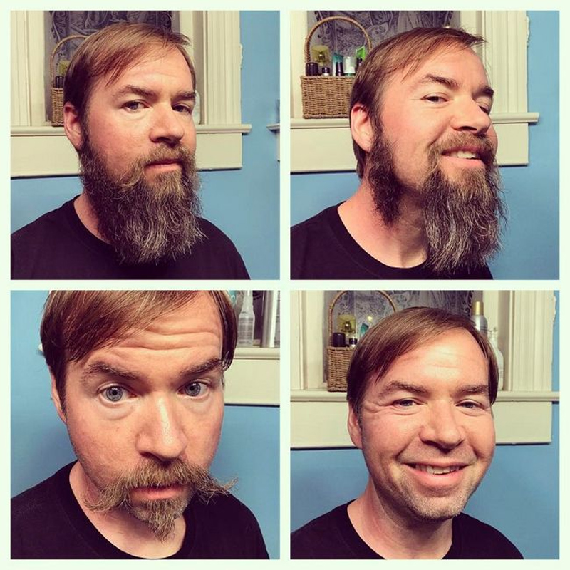 A barba muda o visual de um homem
