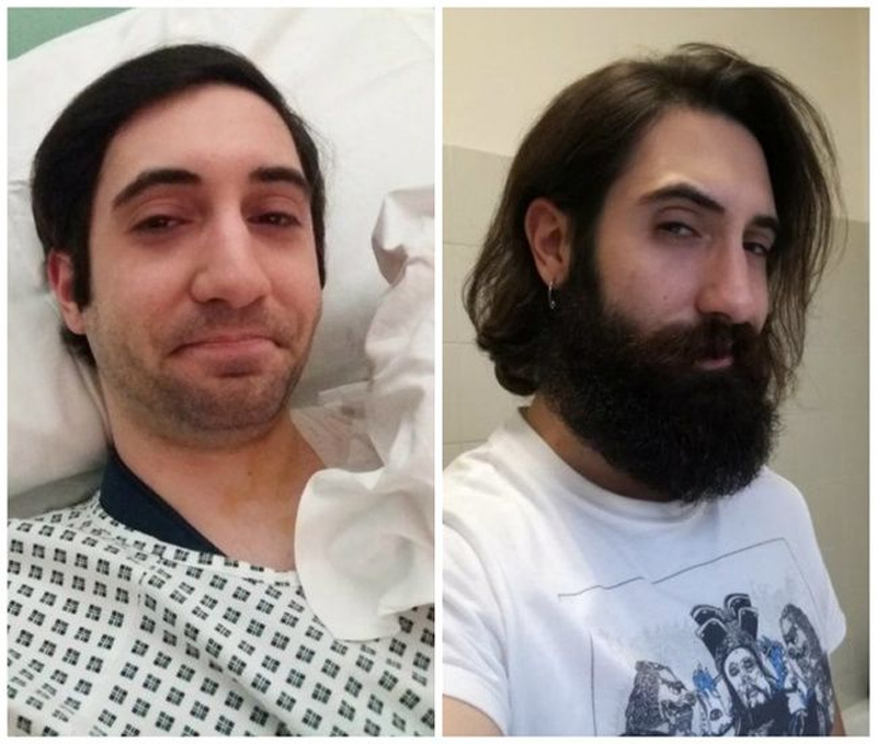 A barba muda o visual de um homem