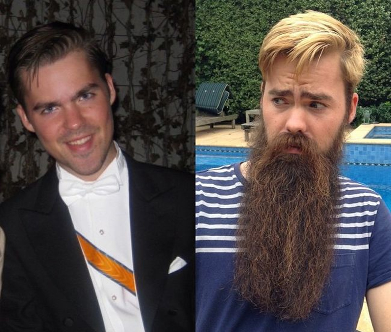 A barba muda o visual de um homem