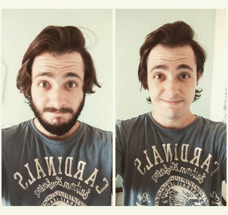 A barba muda o visual de um homem