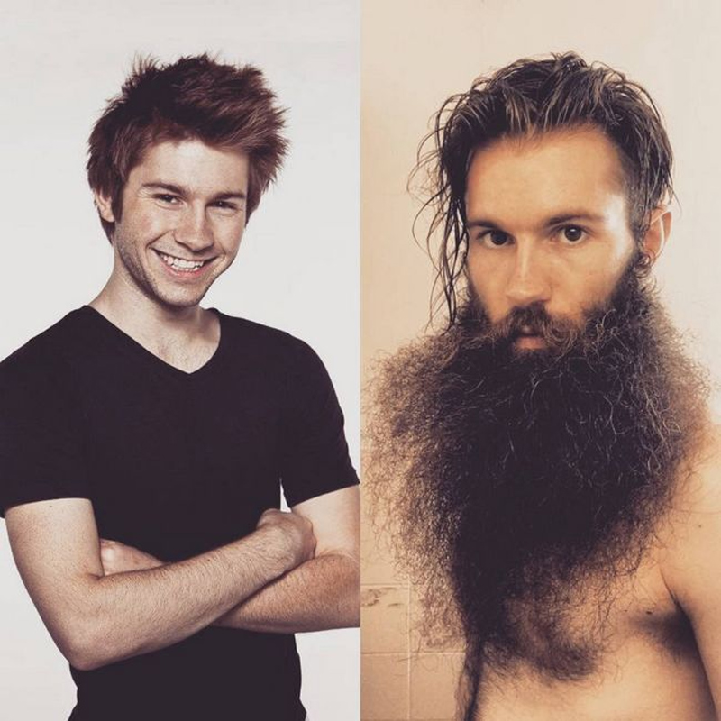 A barba muda o visual de um homem