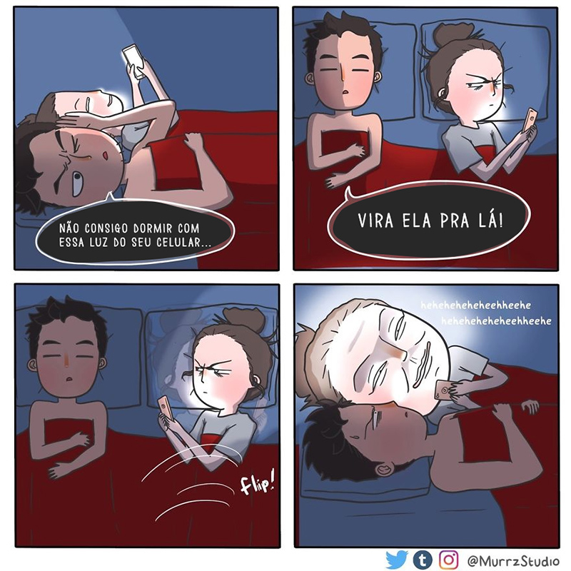Celular na cama