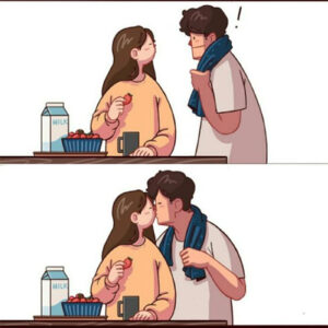 Um fofo beijinho de morango