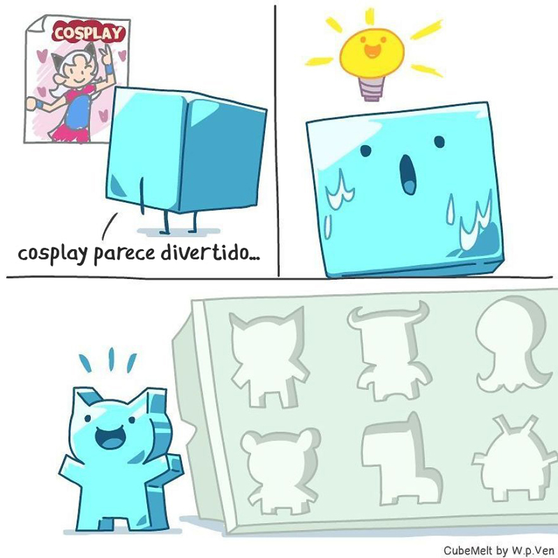 Cubo de gelo cosplayer