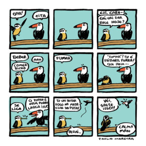Uma conversa muito louca entre pássaros