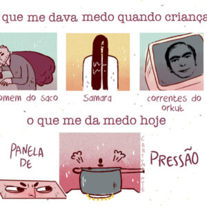 Expectativa, medo e vergonha em quadrinhos para abrir seus olhos