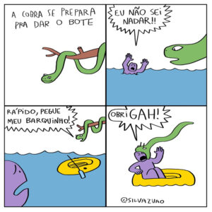 Uma cobra pronta para dar o bote e outros quadrinhos inexplicáveis