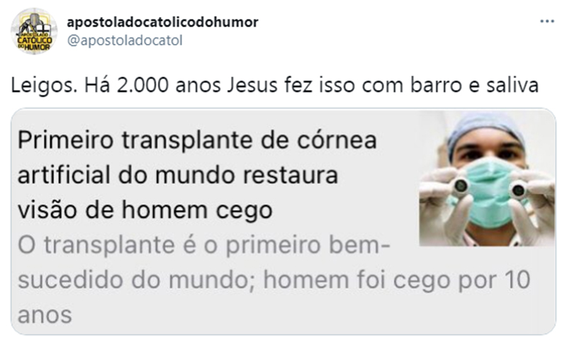 Não queremos zombar da ciência, que é dom de Deus. Que os avanços continuem!