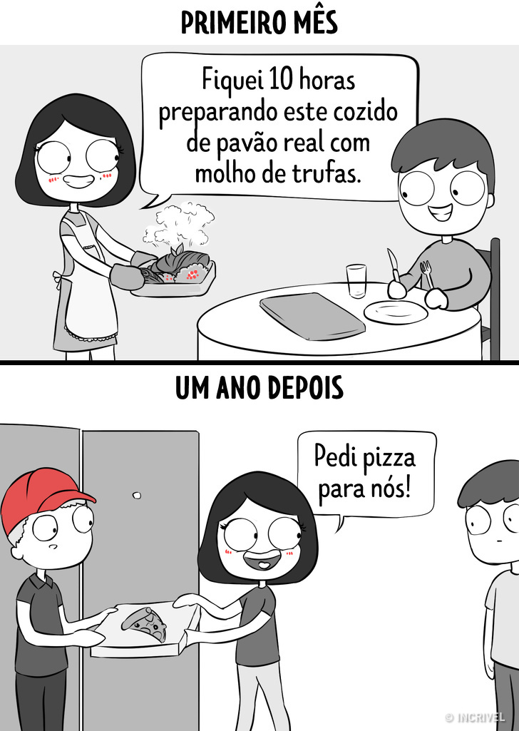 casal pedindo pizza